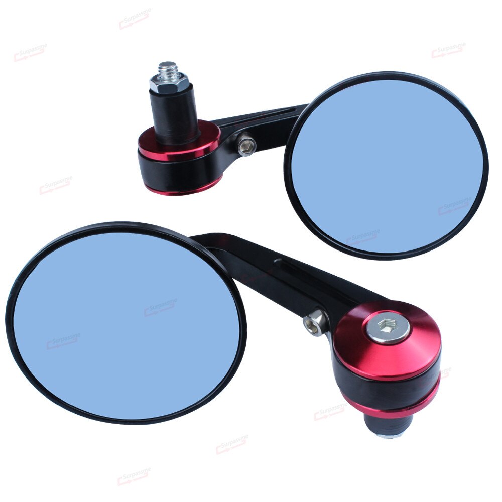 For Yamaha YBR 125 MT 07 XT 600 1 Pair 7/8" Motorcycle Rearview Mirror Round Handlebar Bar End Rear View Mirrors Accessories: Red