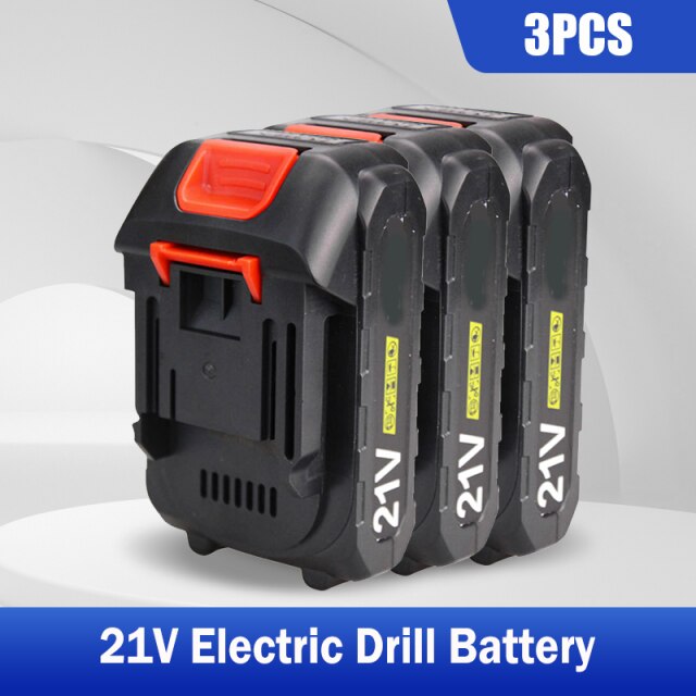 Destornillador eléctrico de 21V y 1500mAh, batería recargable de iones de litio para destornillador inalámbrico, Mini taladro, batería de herramientas eléctricas: 3PCS