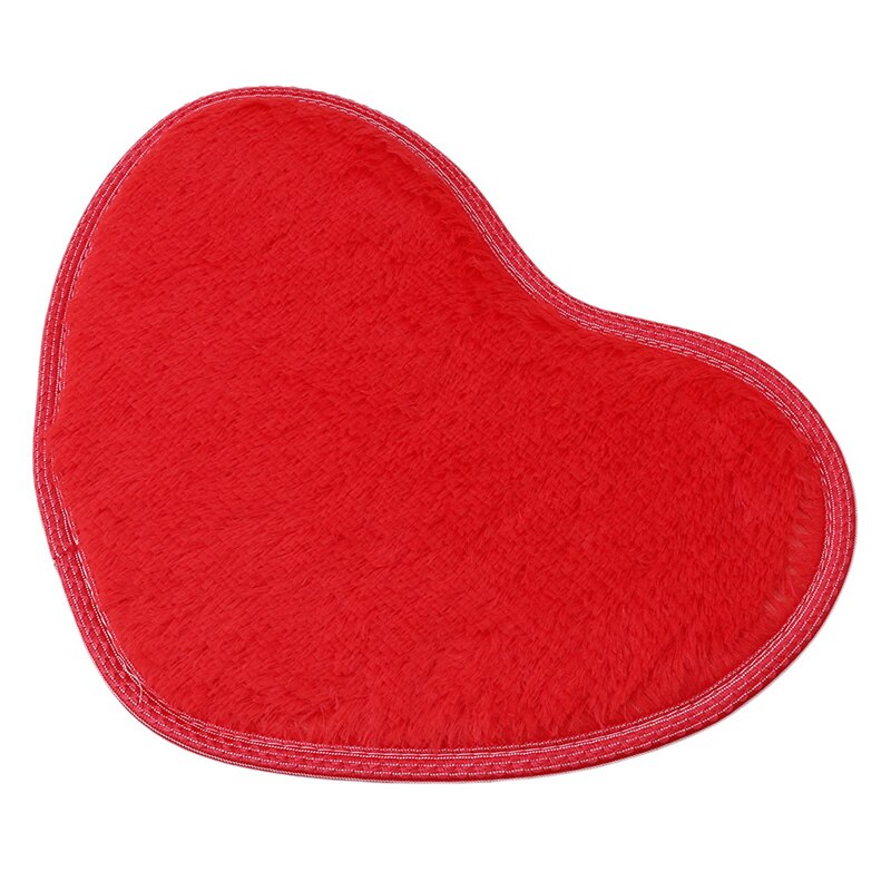 Felpudo antideslizante con forma de corazón de 26*37cm, suave microfibra esponjosa, para el suelo de baño, para dormitorio, alfombras, salón