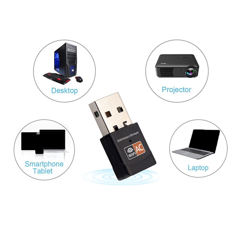 Draadloze USB Adapter 600 Mbps Wifi Adapter 2.4G 5.8G Dual Band Ethernet PC USB WiFi Adapter Lan Dongle antenne Ontvanger