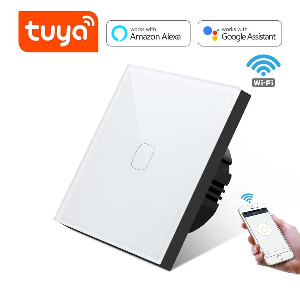 Smart Home Apple Homekit/Tuya EU Standard 2.4GHz Wifi Smart Switch 10A Wall Light Touch Switch Breaker Siri/Alexa/Google Home