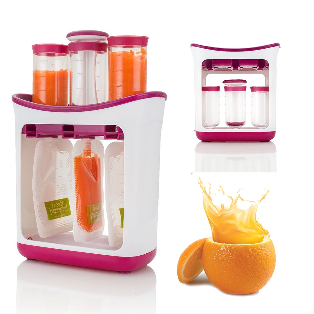 Baby Food Container Toddler Food Mashing Station Children Fresh Squeezed Fruit Juice Station Kids Fruit Puree Packing Machine