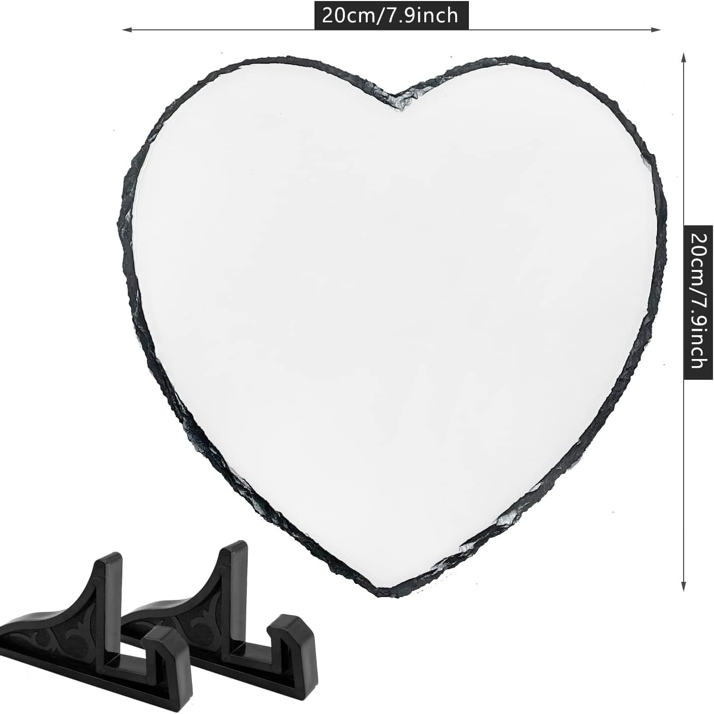 1 Stück Sublimation Blank Slate Rock Bilderrahmen mit Ständer, DIY Memorial Frame für Wärmeübertragung, 4 Formen