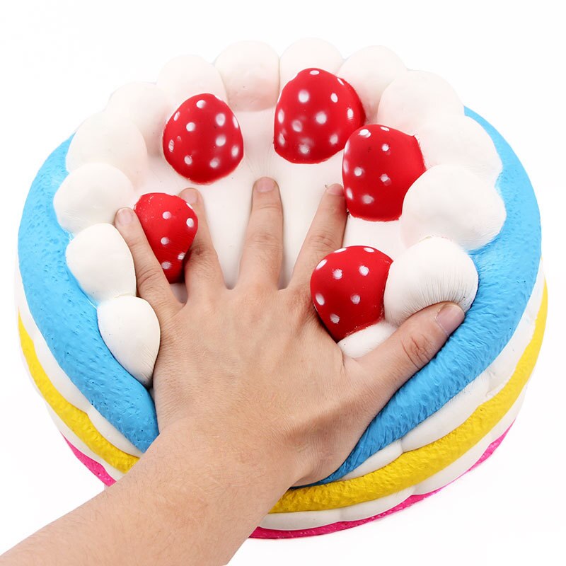 Extra squishy jordgubbstårta jumbo squishy stora squishes stor mjuk pu squish simulering brödavlastning antistress barnleksaker