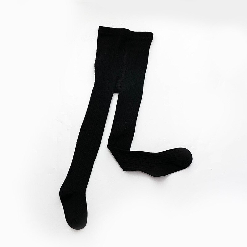Collants do bebê da cor sólida algodão macio collants da criança recém-nascidos para a menina meias de malha inverno meninas meia-calça: black