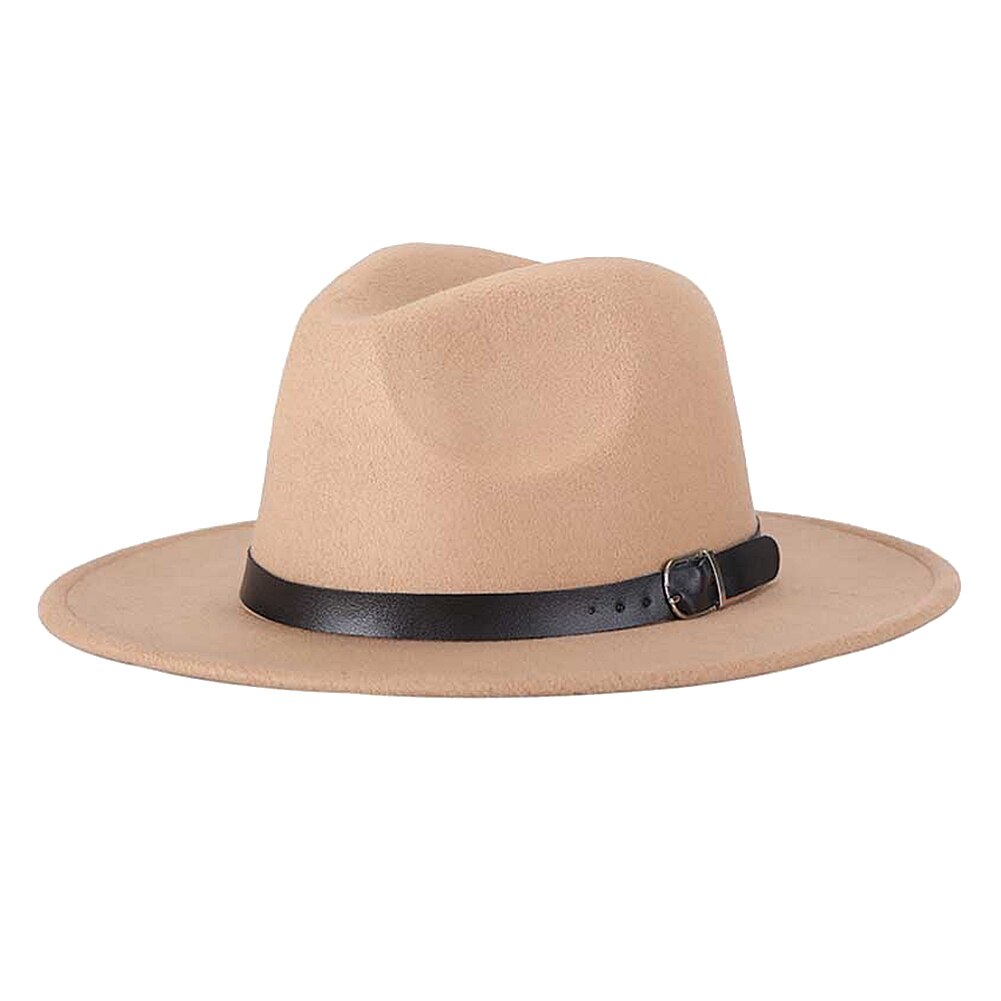 Filt fedora hat bred skygge floppy solhat panama cowboy hat til strand kirke unisex thj 99