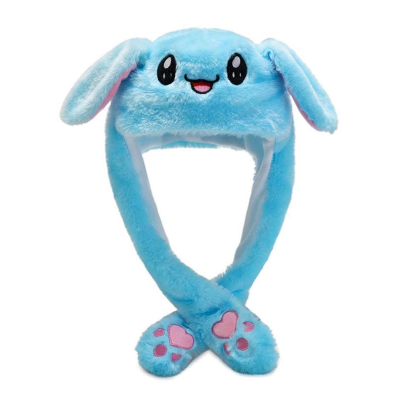 Sombrero de conejo con lámpara para mujer, gorro de salto con orejas que se mueve en la oreja, estilo pijo, buenos juguetes, oferta, divertido de conejo H N4G0: blue