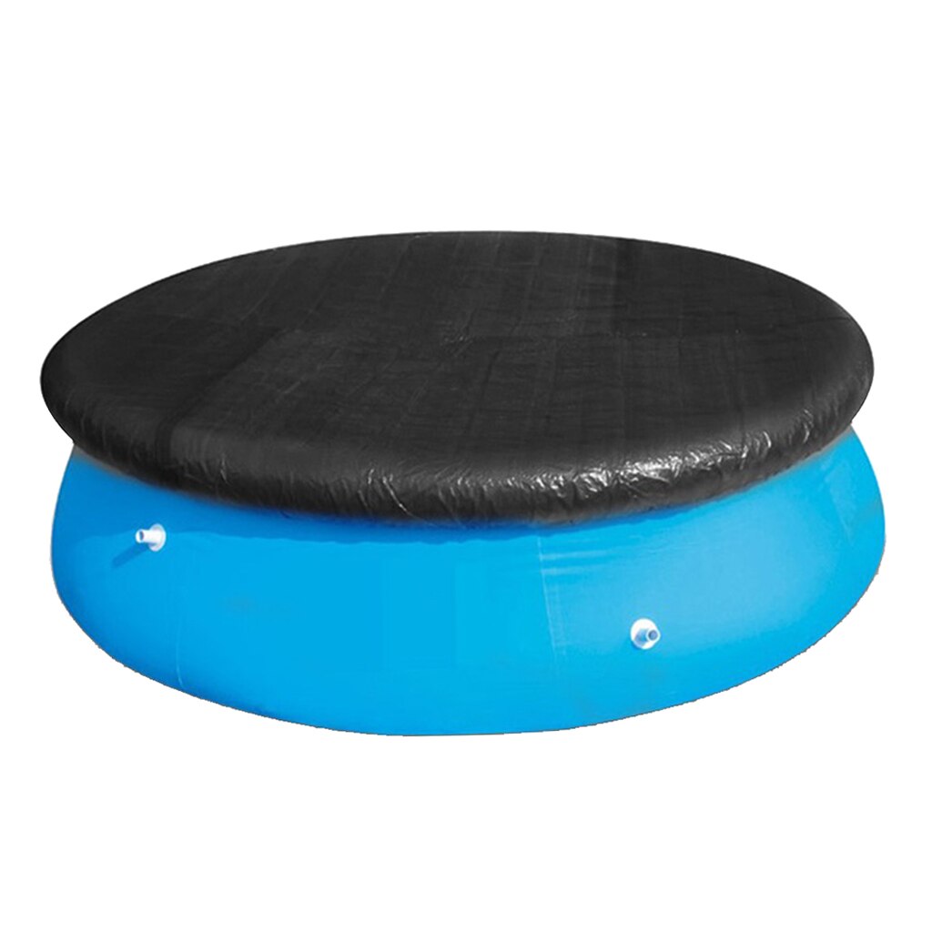 Durable Swimming Pool Cover Black Dustproof Sheet PVC Tarp Portetector for Outdoor Paddling Pool 8ft/10ft/12ft/15ft