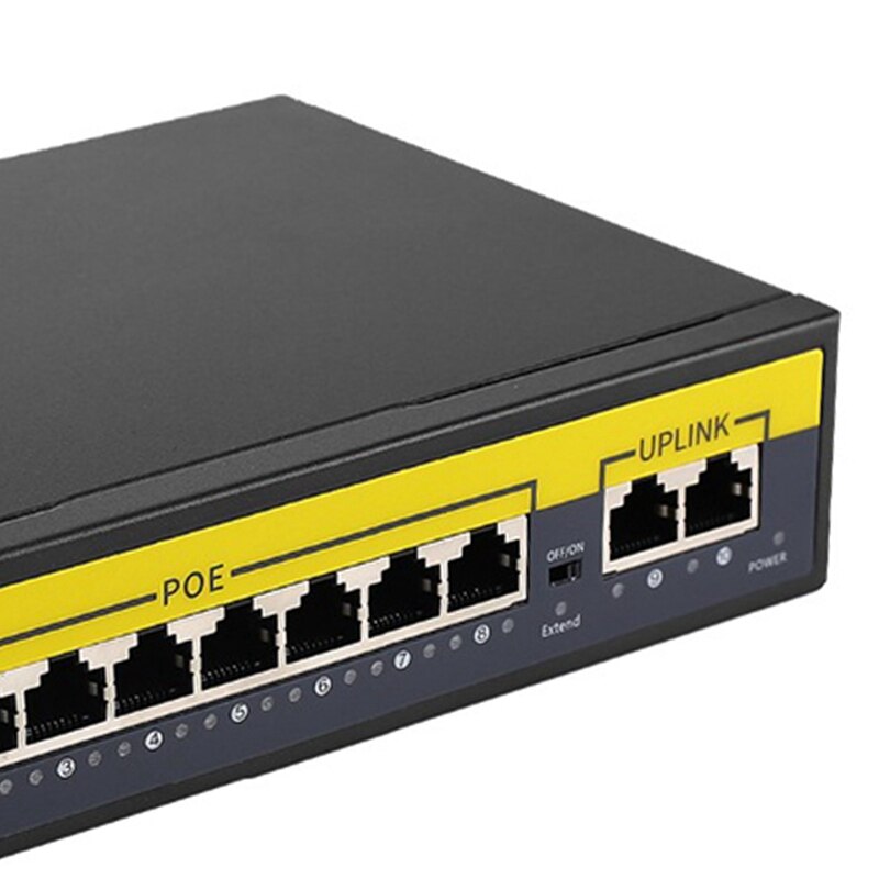 10 Poorts Switch,8POE En 2 Uplink, 802. 3af/Op, 120W Ingebouwde Power, Vlan Tot 250M, metalen Plug & Play Netwerk Switch