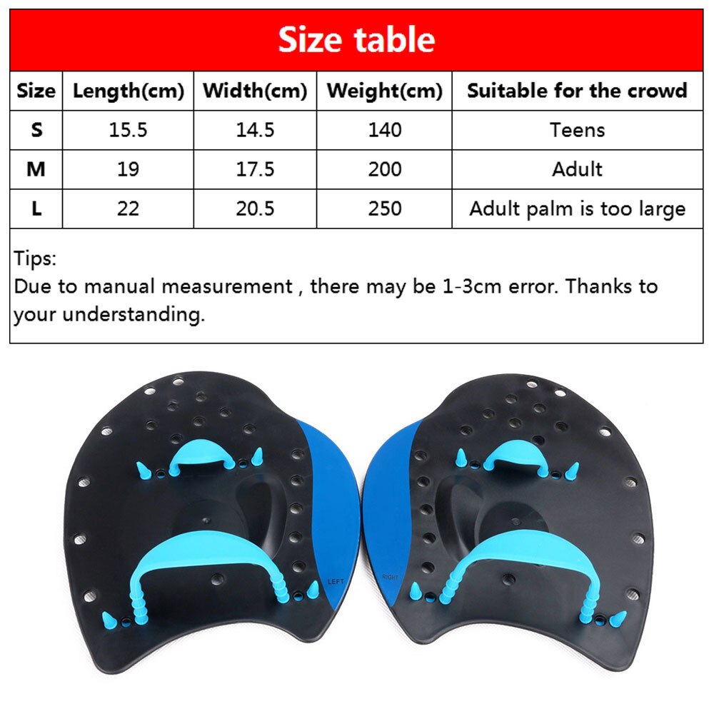 1 Pair Swimming Paddles Swimming Strokes Correction Tools Adjustable Hand Webbed Gloves for Adult Children