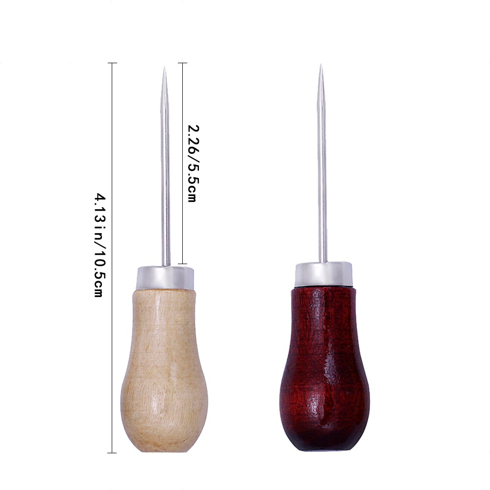 KAOBUY-punzón con forma de calabaza, herramienta para perforar mango de madera, tela artesanal de cuero, mango de madera, rascador, punzón para trabajo de cuero