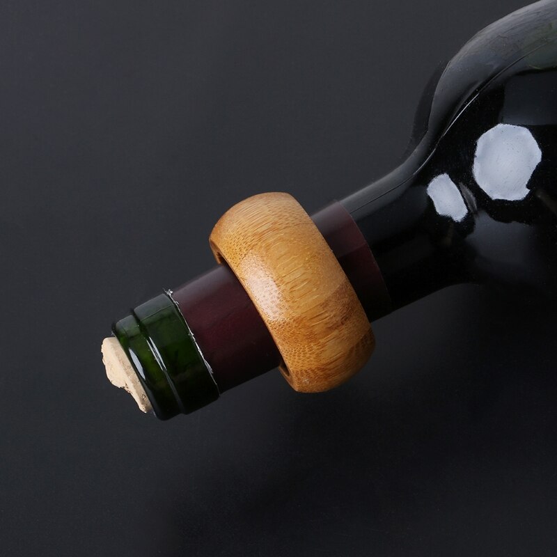 Wooden Red Wine Bottle Drip Proof Stop Collar Ring Home Bar Accessories