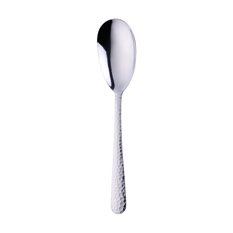 Grote Opscheplepel Vork 12Inch Goud Salade Servers Eetlepel Roestvrij Staal Rose Goud Eettafel Gereedschap Keukengereedschap: Silver-Spoon