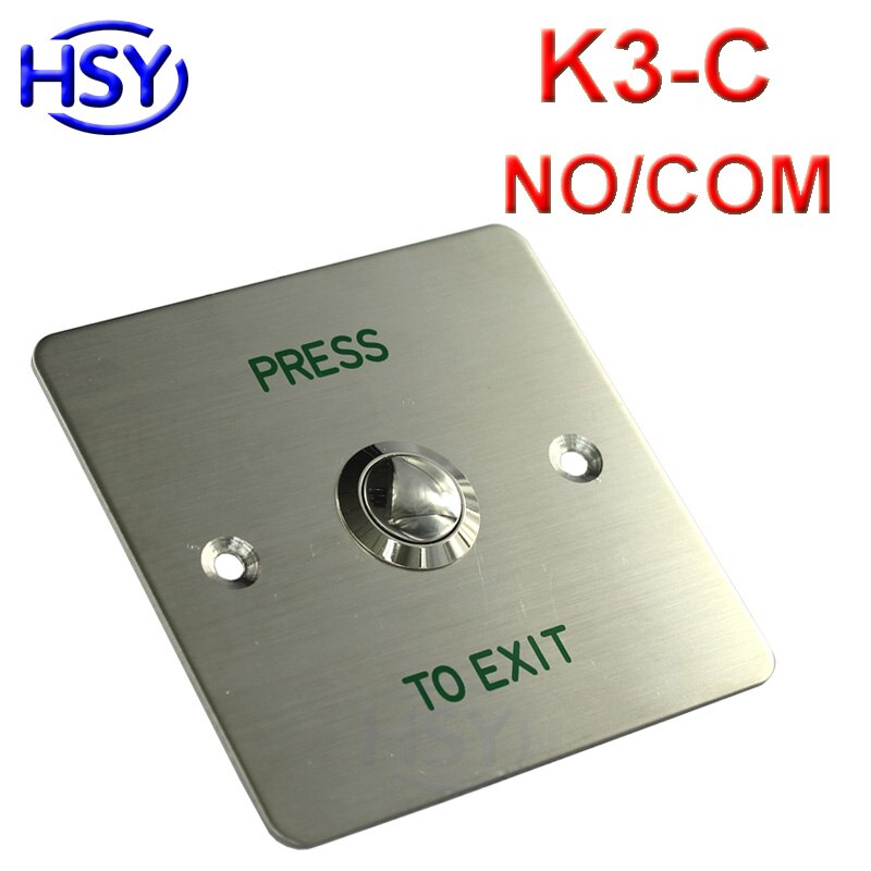HSY Access Control Exit Button Push Switch Door Release Buttons Open Electronic Gate Lock: K3-C