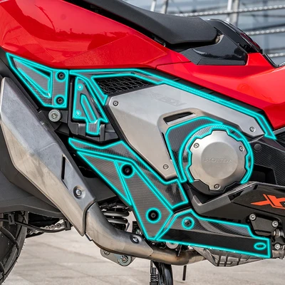 Autocollant en carbone pour moto et Scooter X ADV 750 Xadv 750, autocollant de protection pour tampon de réservoir de moto –: Bleu