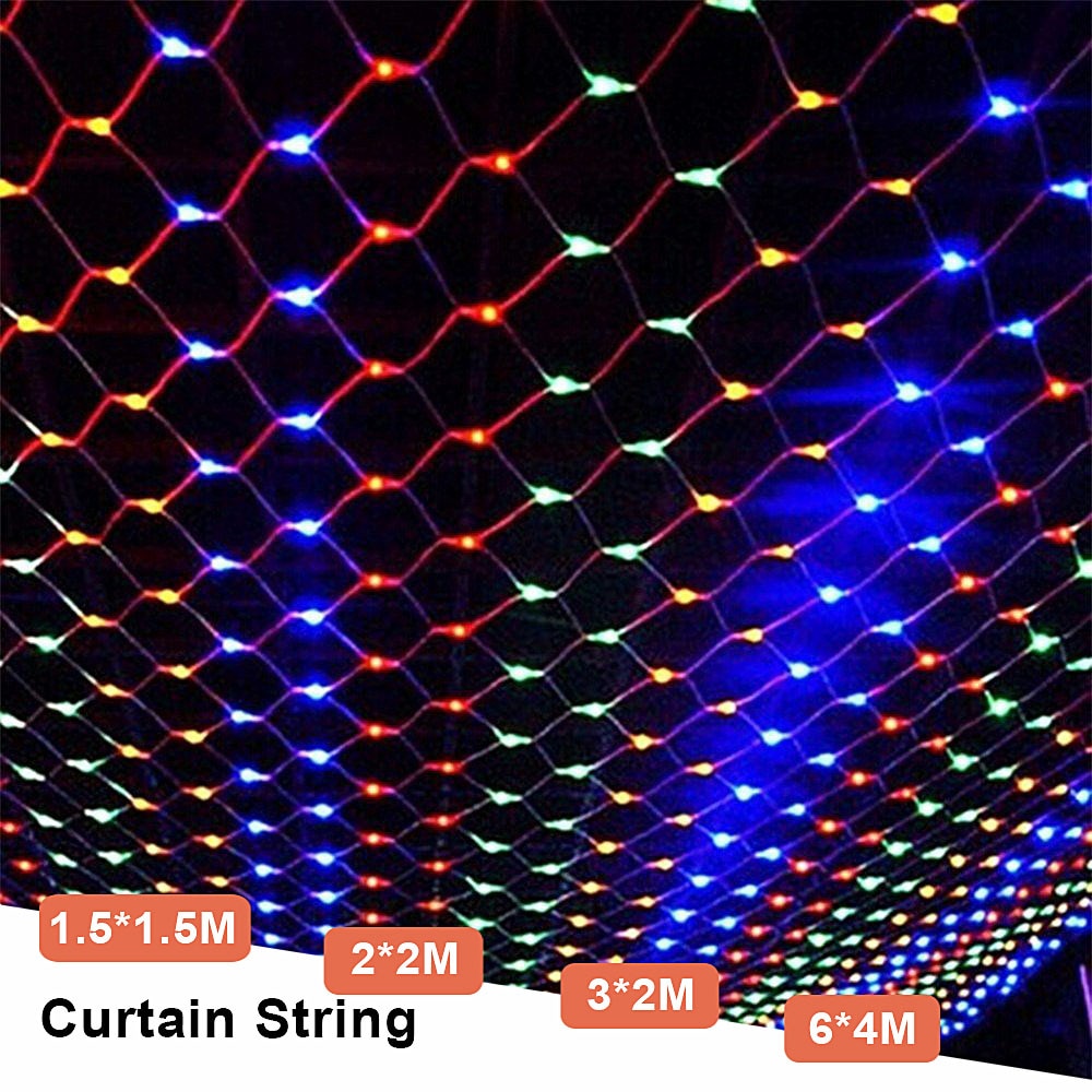 2x 2/3x2m LED guirlande fée lumières maille Net chaîne lumières extérieur étanche décorations de noël pour la maison mariage jardin fête