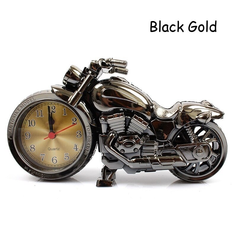 Form retro opskalere møbler gyldne motorcykel vækkeur hjem dekoratør motorcykel ur