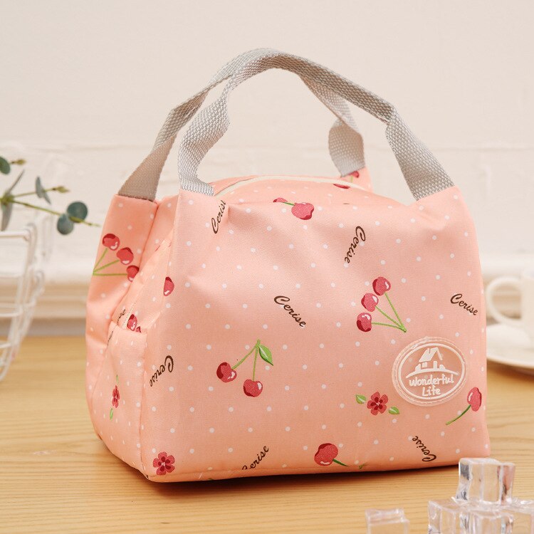 1 Uds bolsa de almuerzo frío de Picnic funda de transporte térmico portátil almuerzo bolsa el almuerzo almacenamiento de alimentos bolsas de almacenamiento de la caja de almuerzo de Bento bolsa: B