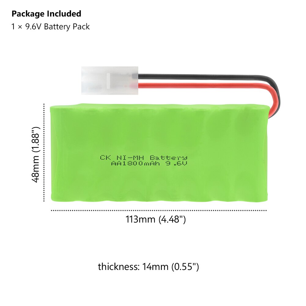 9.6V 1800mAh 8*AA Rechargeable Ni-MH Battery Pack Group With SM-2P/L6.2 Connector Rechargeable Ni-MH AA 9.6V Battery Group: L6.2 plug