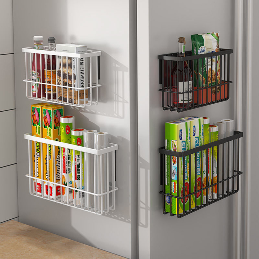 Multifunctioneel magnetisch koelkastopbergrek Geen punch Ruimtebesparend Papieren handdoekhouder Muurhangende mand Keukenorganizer