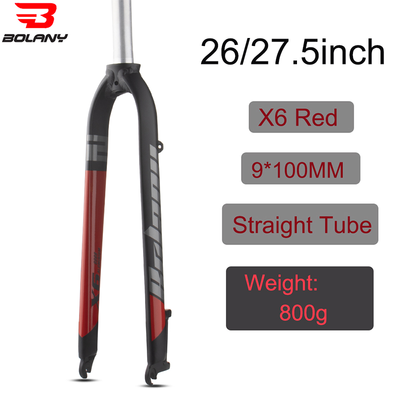 Bolany X6 Matte Rigid Fork FIt 26/27.5/29inch Aluminum Alloy Mountain Bike Fork Straight Tube 28.6mm A-pillar MTB Hard Fork: Blue