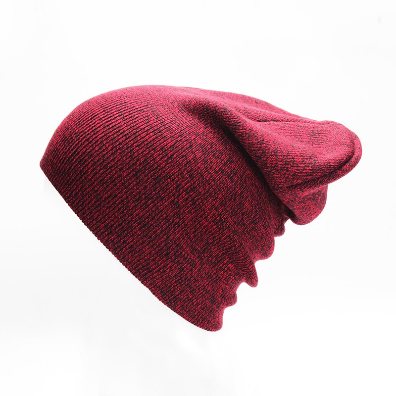 Wintermuts, muts voor volwassenen, dames, gebreide muts zonder rand, casual muts voor dames, hiphop, herfst, zachte muts met omslag, ademend, tienermuts: Rood
