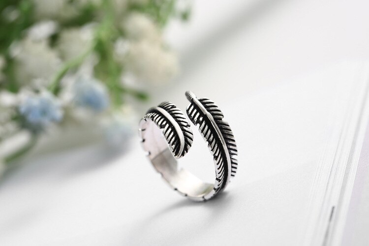 Persoonlijkheid Bohemian Vintage Veer Ringen Voor Vrouwen Mannen Vintage Ringen Gothic Sieraden Valentines