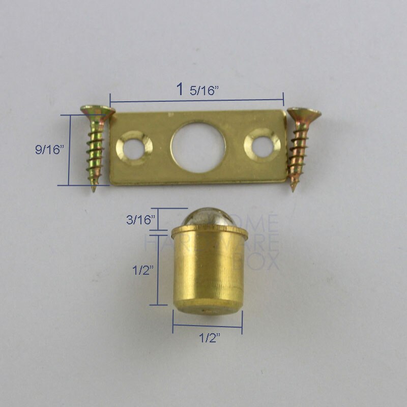 12mm ball roller catch mortice friction latch cabinet cupboard door with plate brass