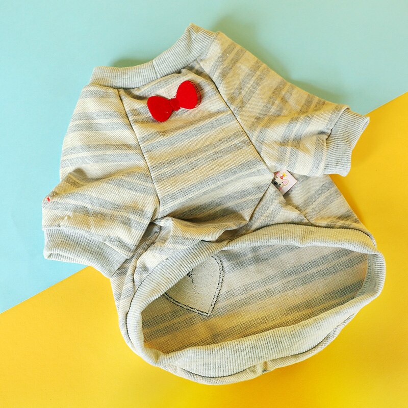 Hundkläder valp hund fransk bulldog corgi brittisk bulldog gentlemantröja benvit rosett skjorta med rund hals