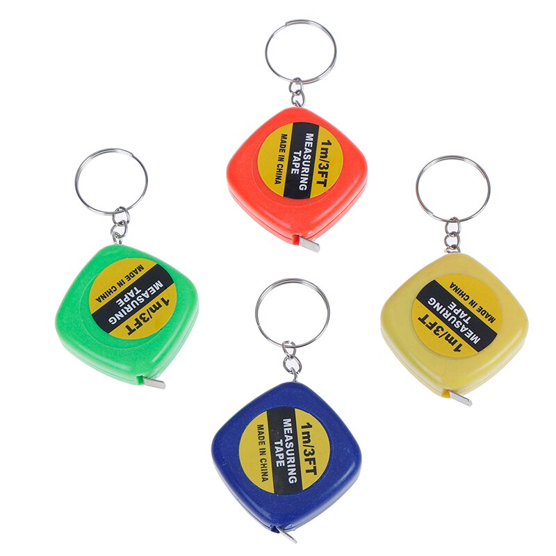 1pc 1m/3ft Easy Retractable Ruler Tape Measure Mini Portable Pull Ruler Keychain