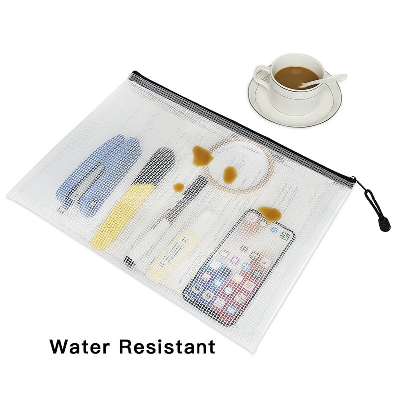 18Pcs Plastic Mesh Zip Document Holder, Letter Size Waterproof Document Pouch for School Office Supplies, Arts & Crafts Organizi