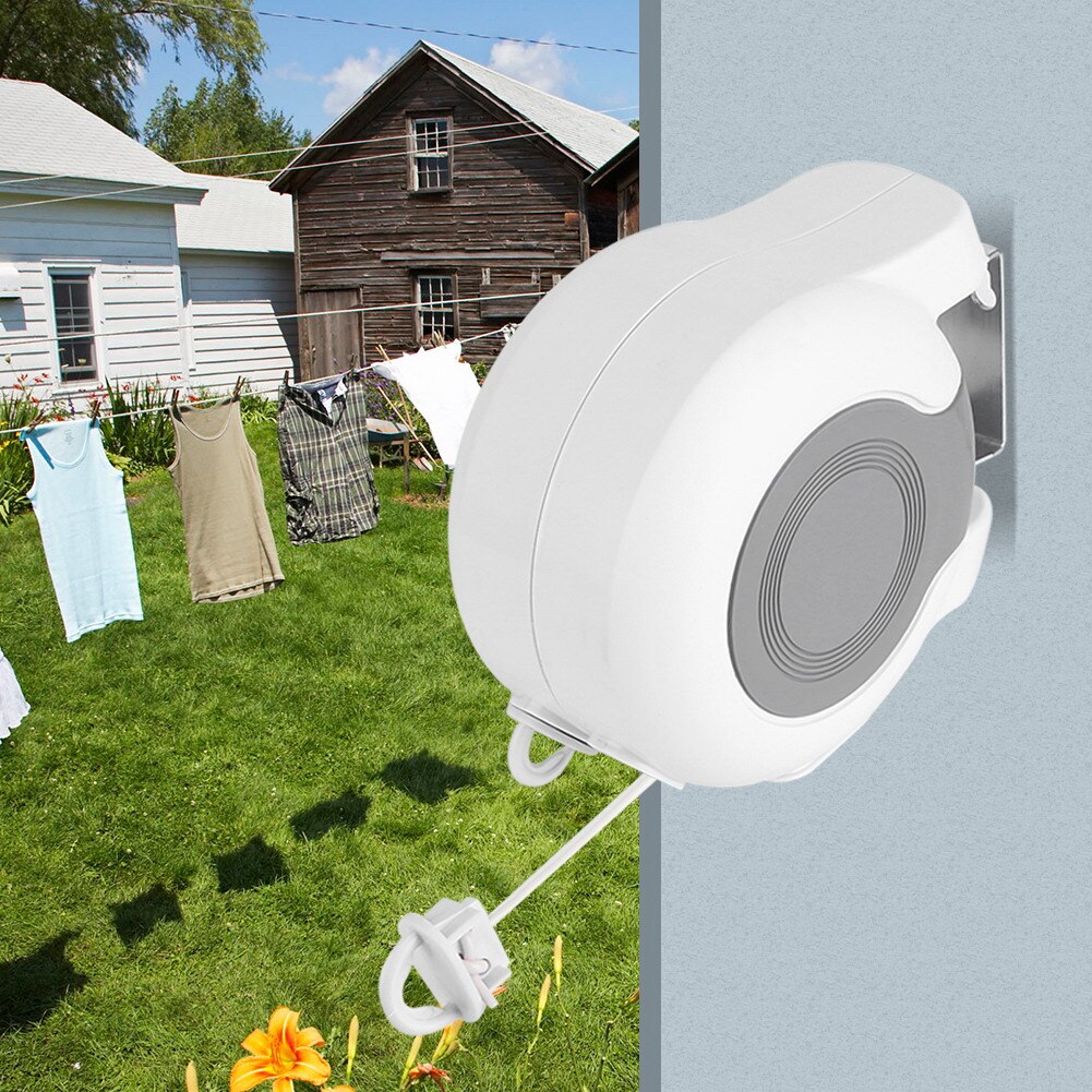 Clothes Line Wall-Mounted Retractable Double Clothes Drying Line Indoor Outdoor Washing Landry Tool Clothes Lines