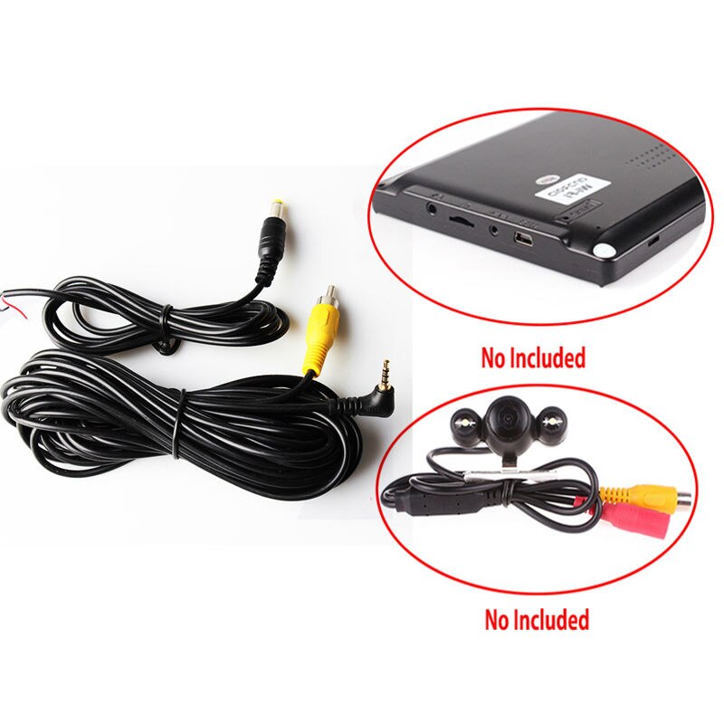 6M Video Cable AV Cable 2.5mm Jack / RCA Connector For Car DVR / Mirror DVR /Portable GPS/Car DVD/Monitor
