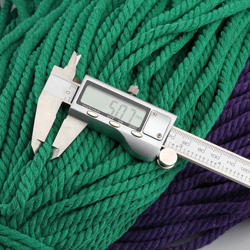 Cordon torsadé en Coton 100% avec 3 parties, 30 mètres, 5mm, corde pour sac, accessoires de couture, décoration pour bricolage