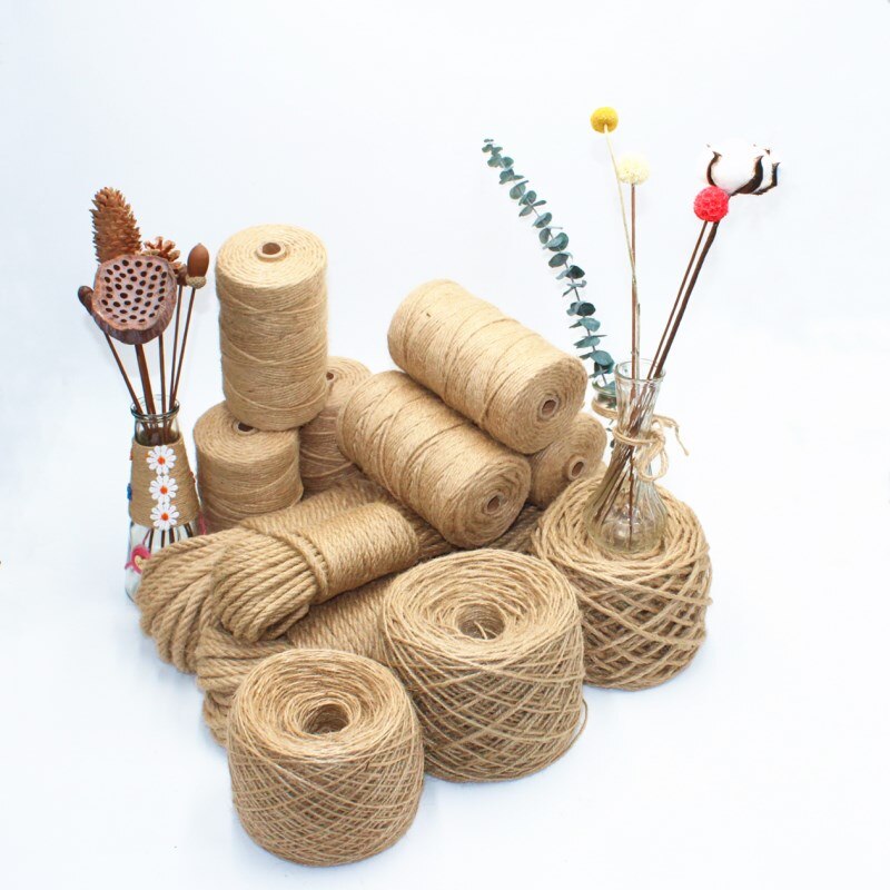 3mm Jute Rope Binding Decorative Thread Diy String Hand-Woven Hemp Rope 180 Meters Cords Winding Cat Climbing Frame
