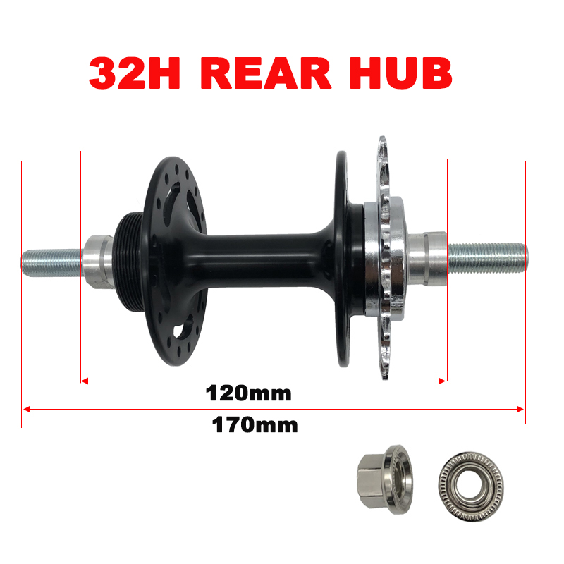 MAXFORD bicicleta Fixie Hub bicicleta cubo de aluminio rueda libre rodamiento sellado 32H 36H piñón fijo bicicleta pista piezas de ciclismo: YELLOW