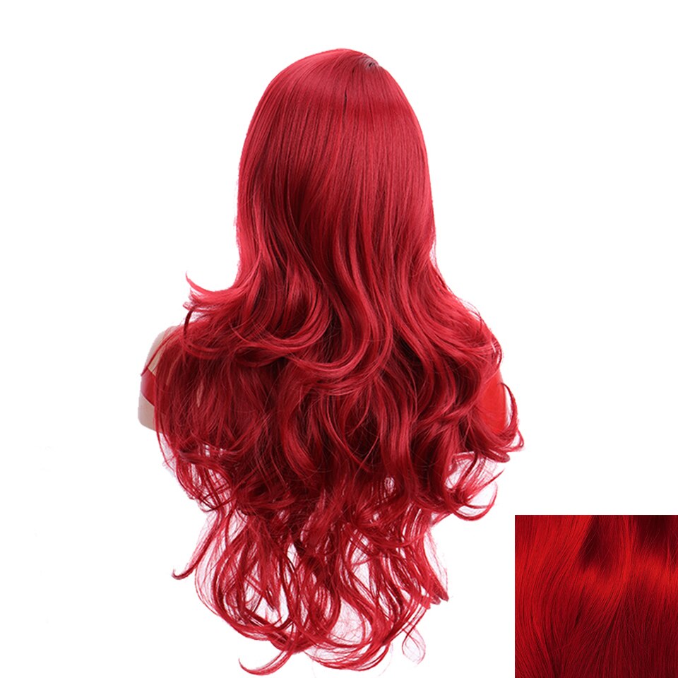 HOUYAN-Peluca de pelo rojo de 22 pulgadas para mujer, peluca de pelo largo ondulado, resistente al calor con explosión, pelucas de pelo sintético