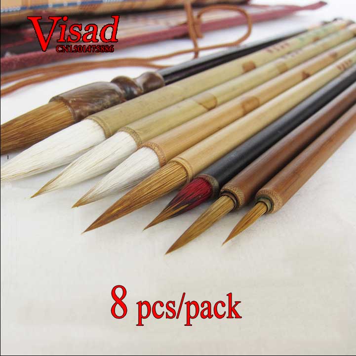 8 pcs/pack Chinese brushes pen artist painting supplies watercolor brush lian brush badger brush bristle