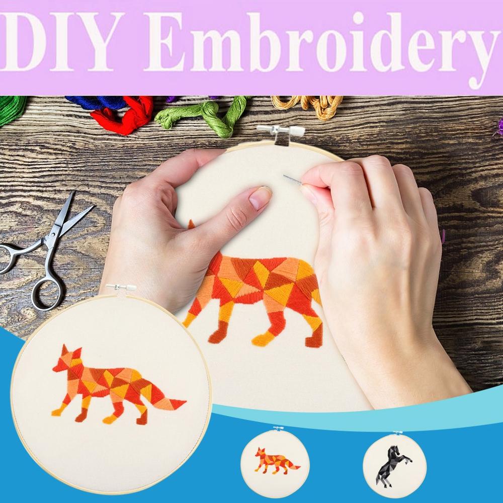 Embroidery Cross Stitch For Beginners-Handmade Full Range of Embroidery Cross Stitch Stamped Embroidery Cloth with Kit DIY Q4