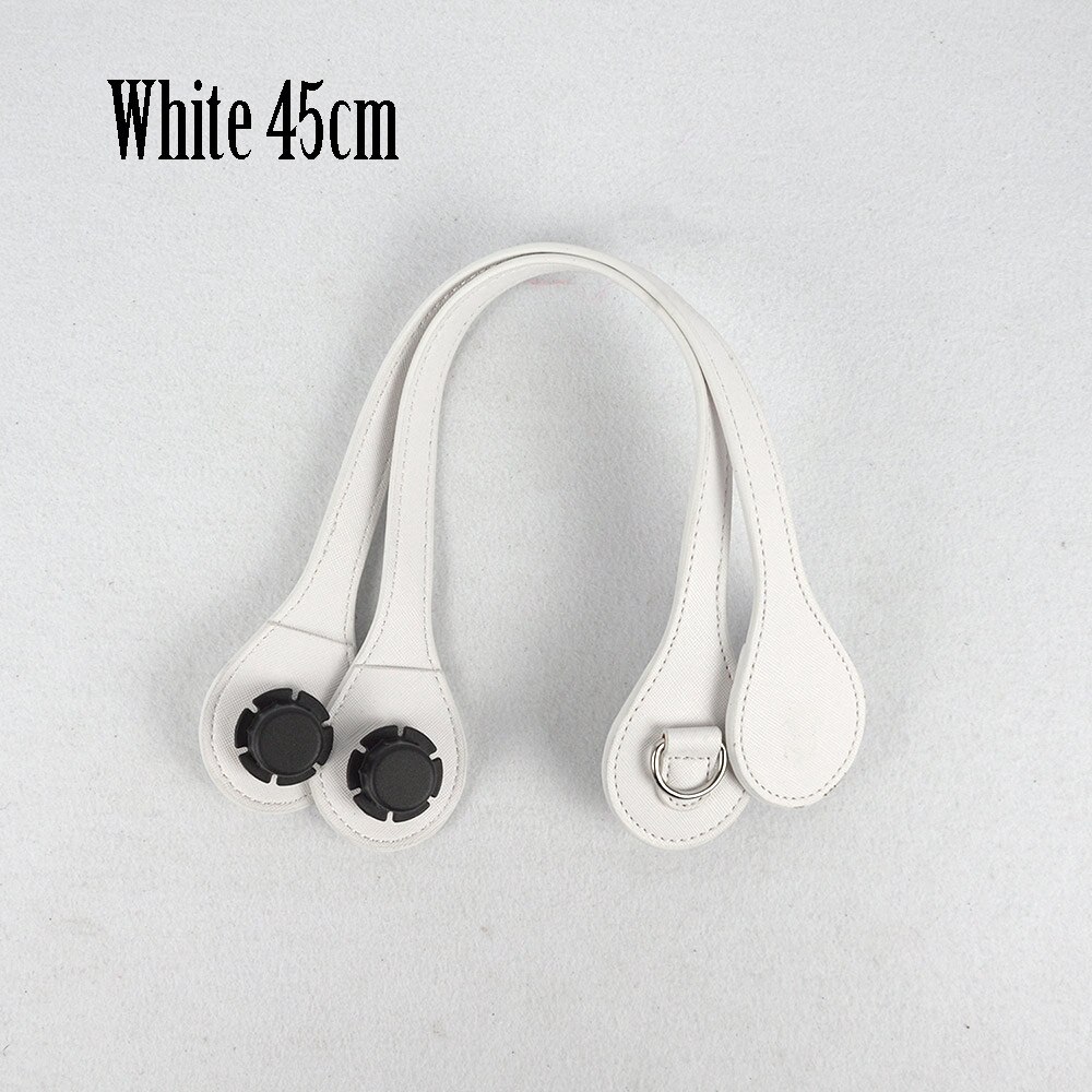 Tanqu Short Handles with Edge Painting D Buckle Round Teardrop End Faux Leather Part for OBag Belt for EVA O Bag: white 45