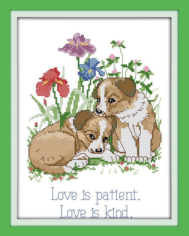 Everlasting love cross stitch kit cartoon 11ct count canvas stitches embroidery DIY handmade needlework plus