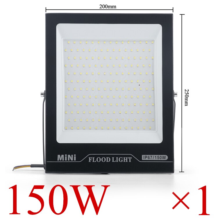 LED FloodLight IP67 Waterproof 220V 10W 20W 30W 50W 100W 150W 200w Outdoor Garden Projector Lighting Spotlight Wall Flood Lights: 150w / Cool White(5500-7000K)