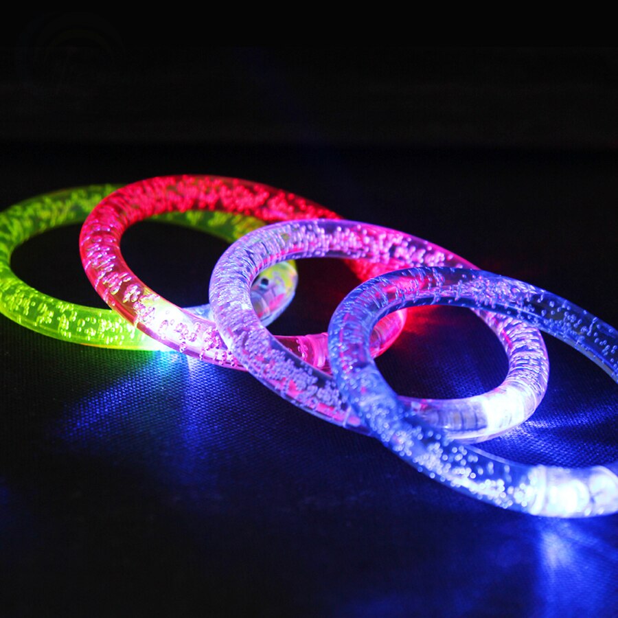 50 Pcs/lot Multicolor LED Flashing bracelet Light Up Acrylic Bangle for Party Bar Halloween,Chiristmas, Dance