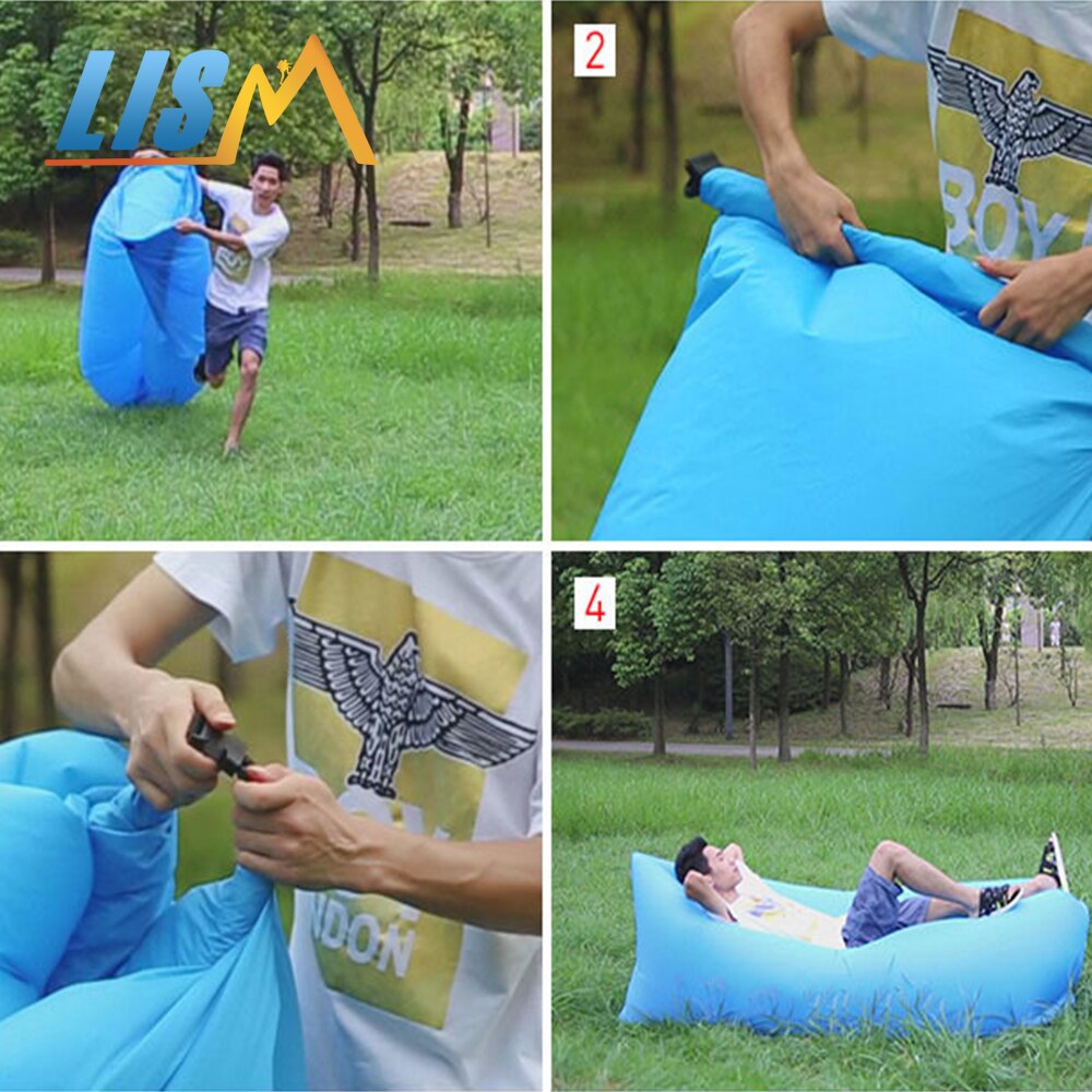 LISM Aire Libre Camping inflable sofá Lazy Bag Ultra ligero playa dormir cama reclinable deportes Trave