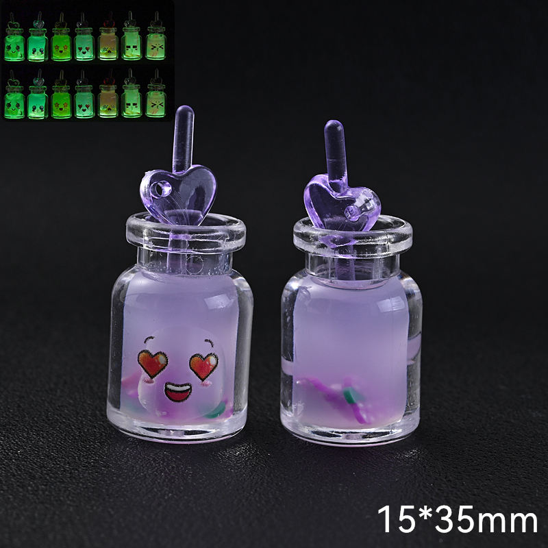 10Pcs Cute Colorful Milk Tea Milkshake Bottle Straw Acrylic Charms Drinks Beverage Pendant for Jewelry Making Necklace: Antique Bronze Plated