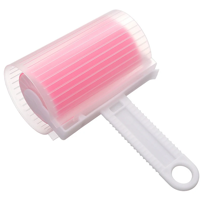 Rollo de pelo pegajoso para ropa, rodillo adhesivo para pelusas, eliminador de polvo, cepillo de limpieza de alfombras de plástico, rodillo adhesivo reutilizable lavable: Blanco