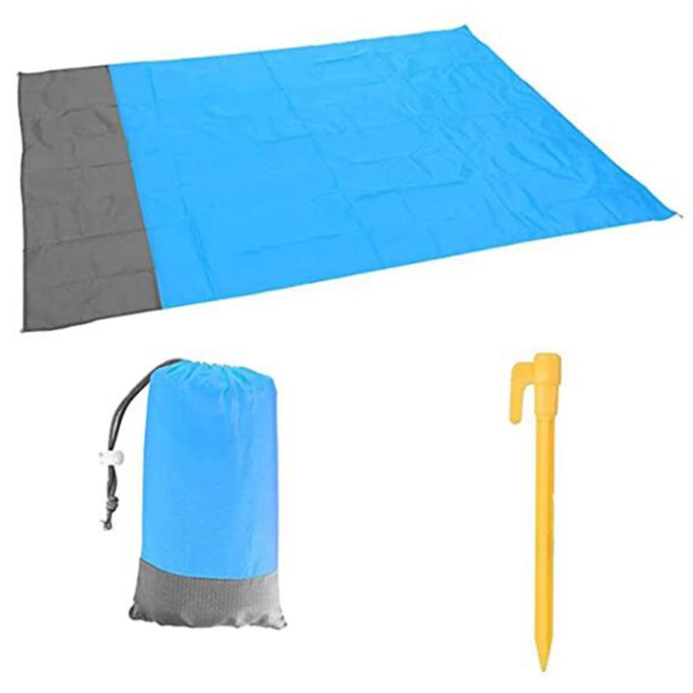Waterproof Beach Blanket Outdoor Portable Picnic Anti Sand Free Mat Outdoor Tents Lawn Picnic Mats Camping Picnic Mat Blanket: Blue