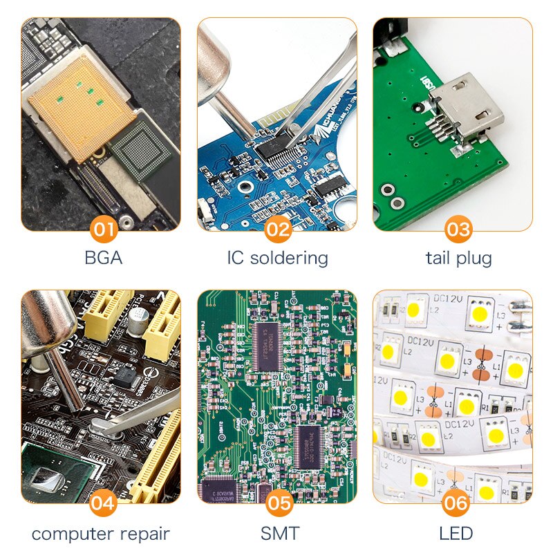 Pasta de soldadura de alta temperatura, fundente para pasta de soldadura BGA SMD PCB, sin plomo, protección del medio ambiente, 217 ℃