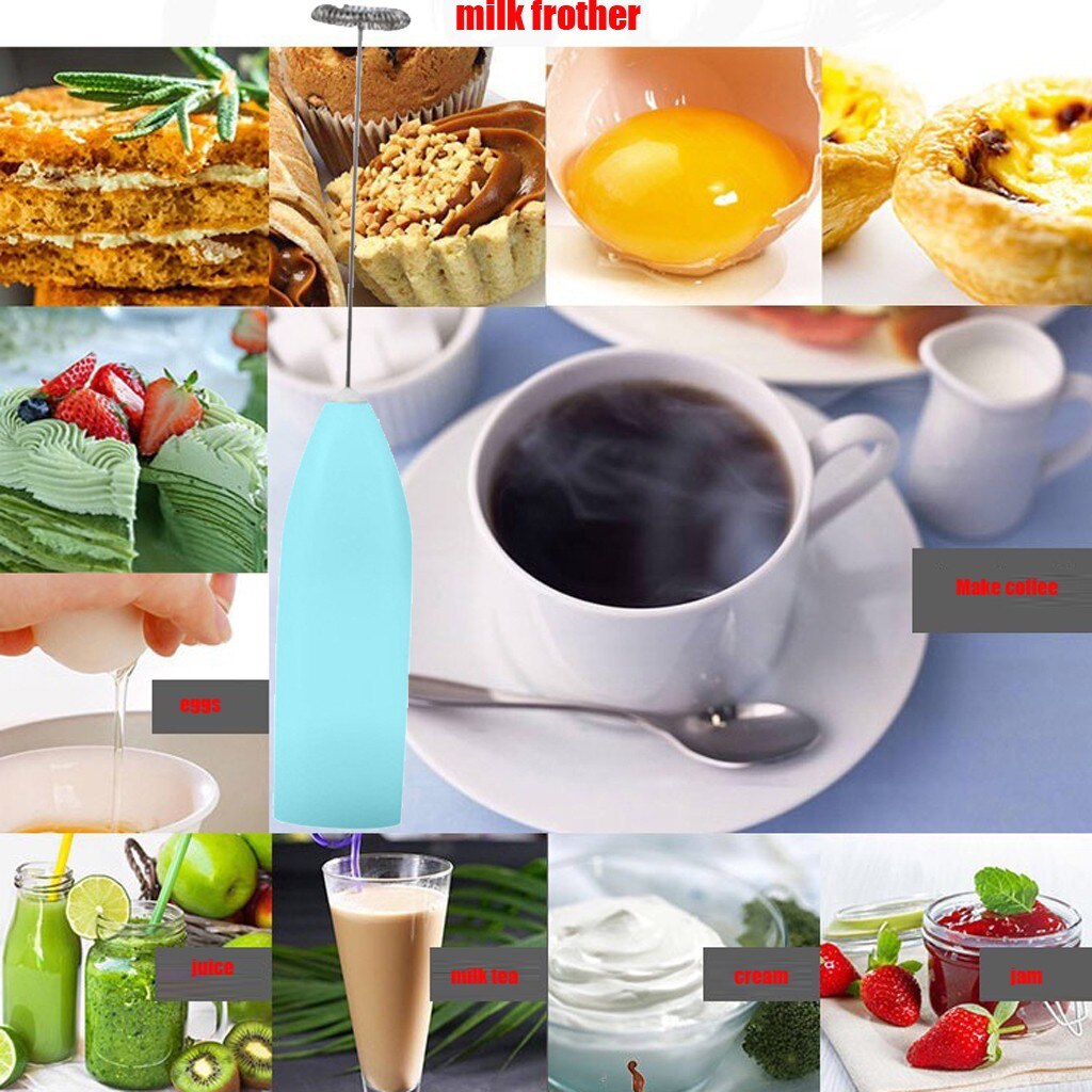 Batidor de café y leche, batidor manual, batidor eléctrico de huevos, Espumador, Mini agitador con mango, herramienta de cocina práctica # P5, 1 ud.
