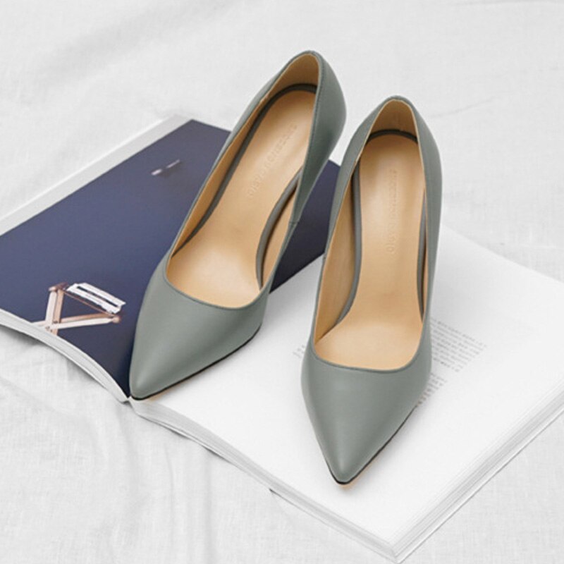 Kvinder høje hæle sko mærke spidstå kvinde pumps kontor damer arbejdssko kjole spring summber plus size kvindelige pumps de